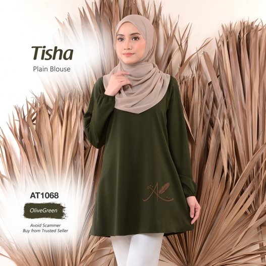 Tisha Plain Blouse AT1068 (OliveGreen)