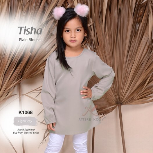 Tisha Plain Blouse K1068 (LightGrey) 