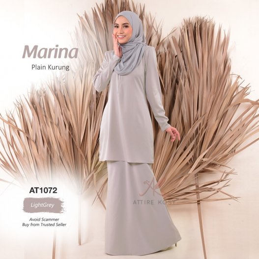 Marina Plain Kurung AT1072 (LightGrey) 