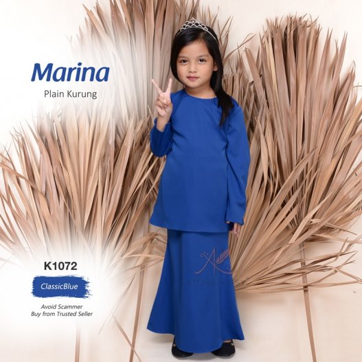 Marina Plain Kurung K1072 (ClassicBlue) 