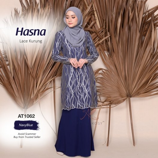 Hasna Lace Kurung AT1062 (NavyBlue) 