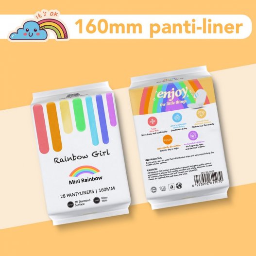 Mini Rainbow Pantiliners (160mm) 