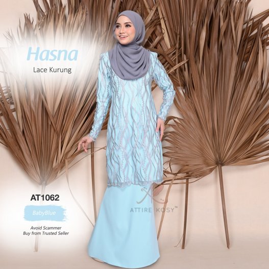 Hasna Lace Kurung AT1062 (BabyBlue) 