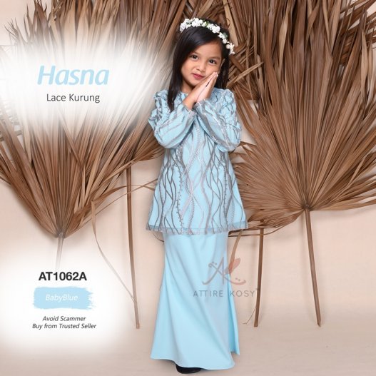 Hasna Lace Kurung AT1062A (BabyBlue) 