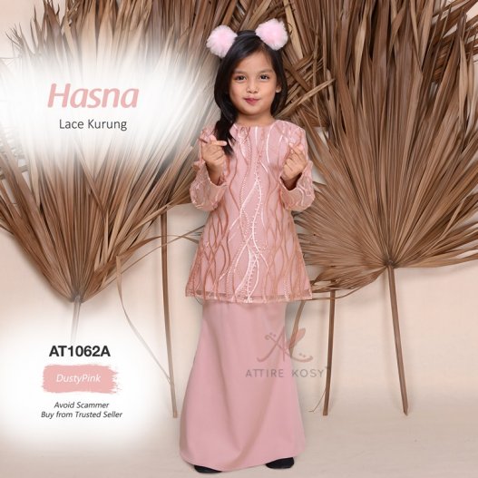 Hasna Lace Kurung AT1062A (DustyPink) 