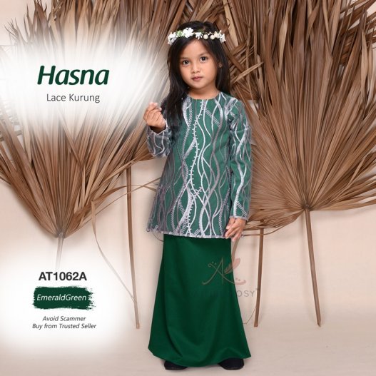 Hasna Lace Kurung AT1062A (EmeraldGreen)