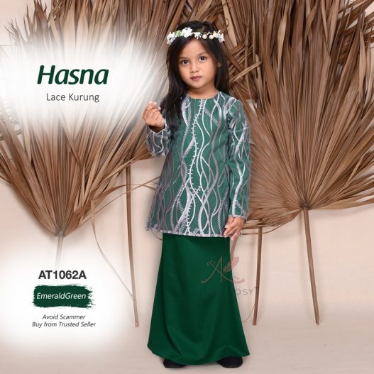 Hasna Lace Kurung AT1062A (EmeraldGreen) 