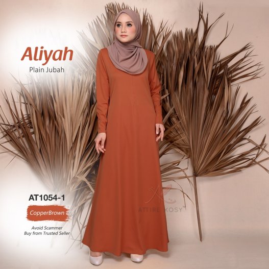 Aliyah Plain Jubah AT1054-1 (CopperBrown) 