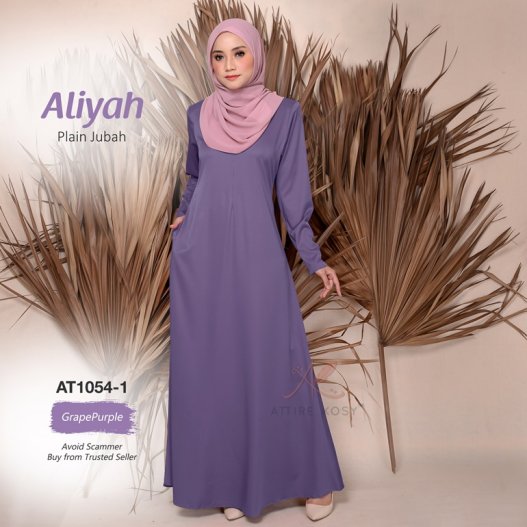 Aliyah Plain Jubah AT1054-1 (GrapePurple)