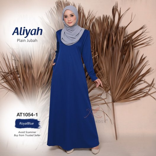 Aliyah Plain Jubah AT1054-1 (RoyalBlue) 