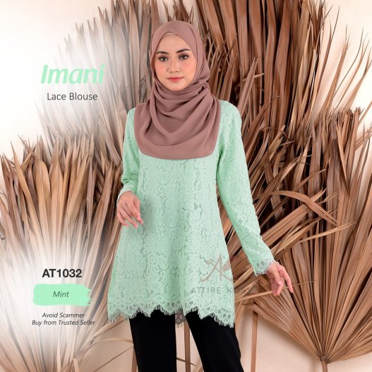 Imani Lace Blouse AT1032 (Mint) 