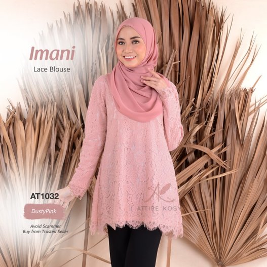 Imani Lace Blouse AT1032 (DustyPink) 