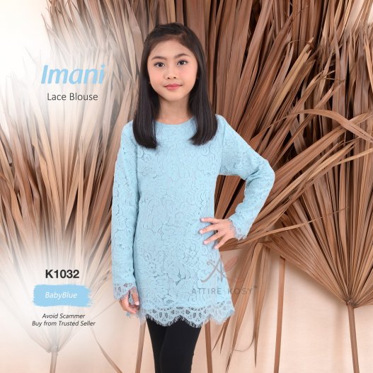 Imani Lace Blouse K1032 (BabyBlue) 