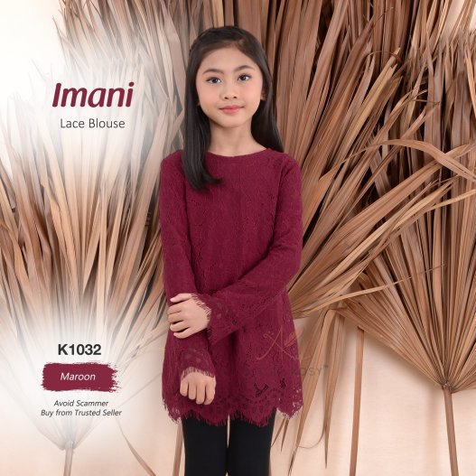 Imani Lace Blouse K1032 (Maroon)