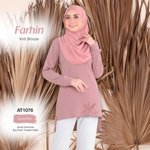 Farhin Knit Blouse AT1076 (DustyPink) 