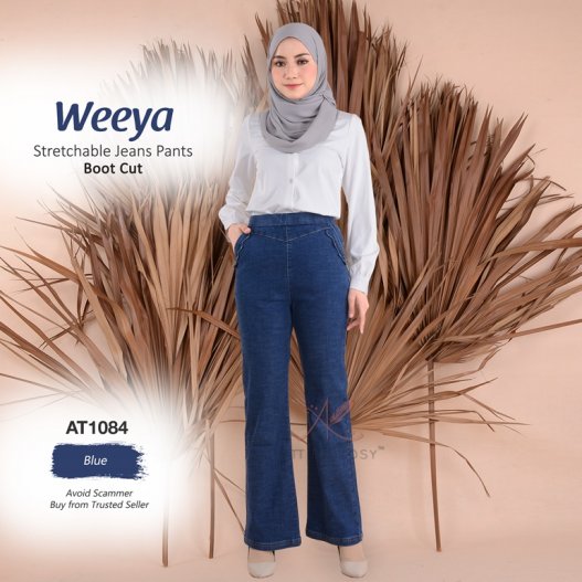 Weeya Stretchable Jeans Pants - Boot Cut AT1084 (Blue) 