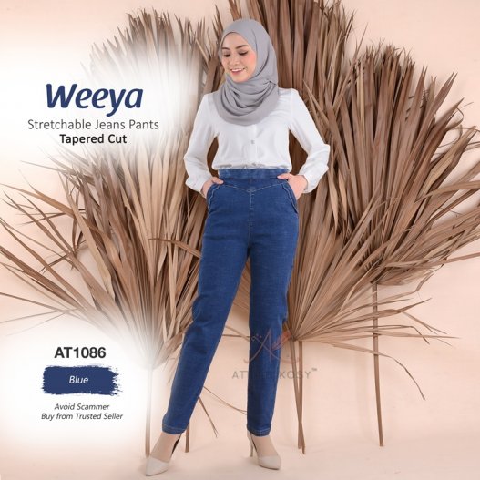 Weeya Stretchable Jeans Pants - Tapered Cut AT1086 (Blue) 