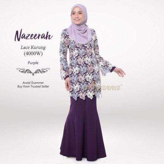 Nazeerah Lace Kurung 4000W (Purple) 