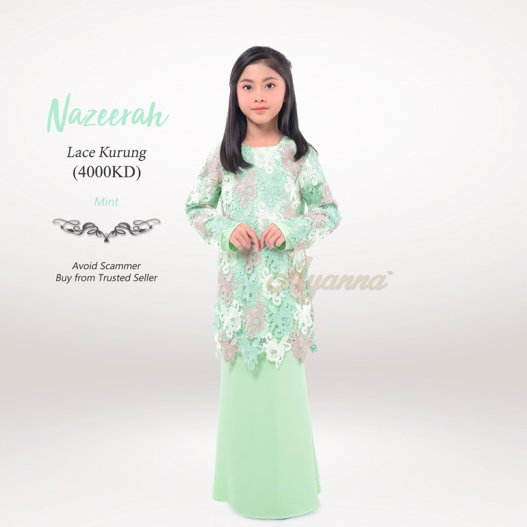 Nazeerah Lace Kurung 4000KD (Mint)