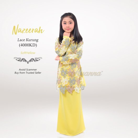 Nazeerah Lace Kurung 4000KD (SoftYellow)
