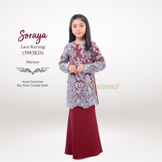 Soraya Lace Kurung 3983KD (Maroon) 