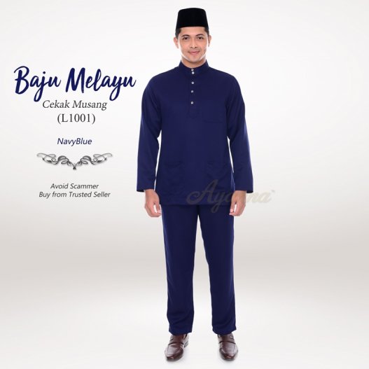 Baju Melayu Cekak Musang L1001 (NavyBlue) 