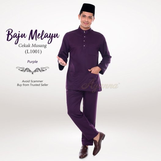 Baju Melayu Cekak Musang L1001 (Purple) 