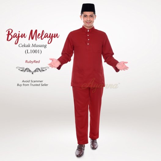 Baju Melayu Cekak Musang L1001 (RubyRed) 