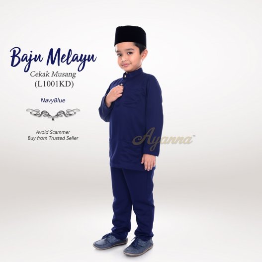Baju Melayu Cekak Musang L1001KD (NavyBlue)