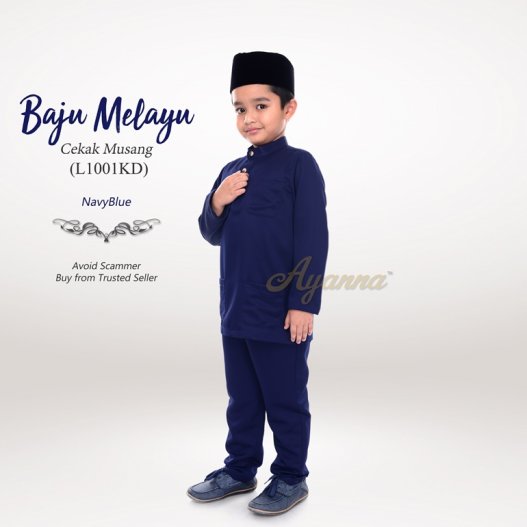 Baju Melayu Cekak Musang L1001KD (NavyBlue) 