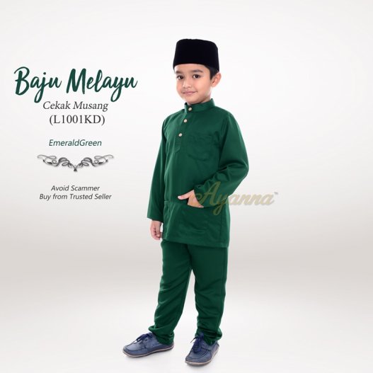 Baju Melayu Cekak Musang L1001KD (EmeraldGreen) 