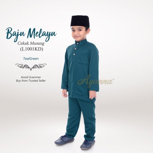 Baju Melayu Cekak Musang L1001KD (TealGreen) 