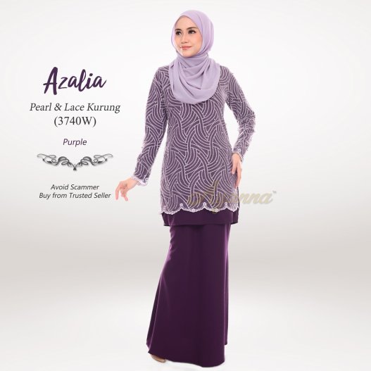 Azalia Pearl & Lace Kurung 3740W (Purple)