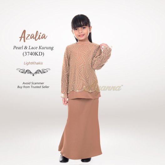 Azalia Pearl & Lace Kurung 3740KD (LightKhakis) 