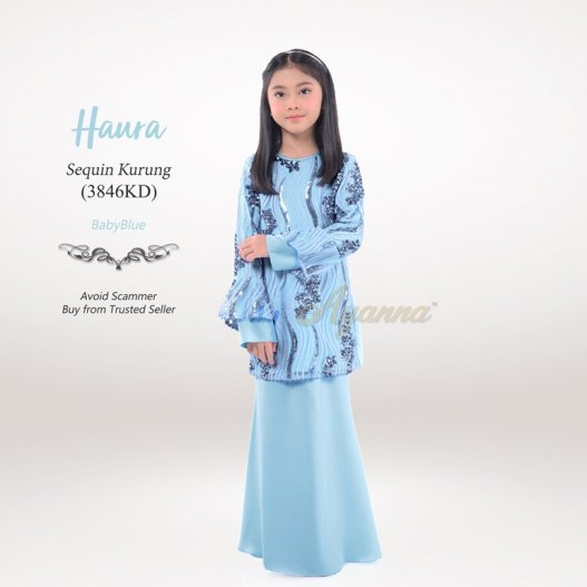 Haura Sequin Kurung 3846KD (BabyBlue)