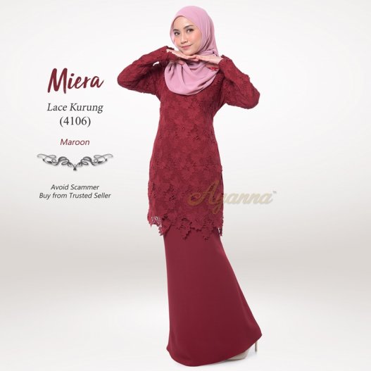 Miera Lace Kurung 4106 (Maroon) 