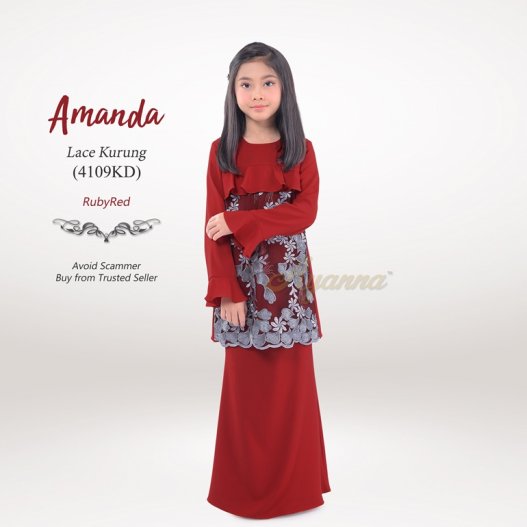 Amanda Lace Kurung 4109KD (RubyRed) 