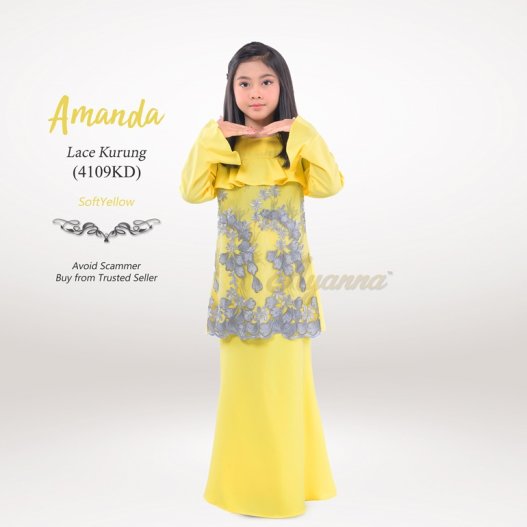 Amanda Lace Kurung 4109KD (SoftYellow) 