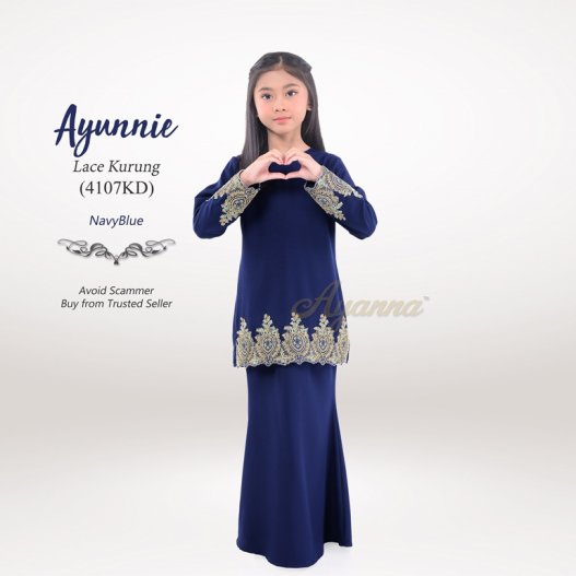 Ayunnie Lace Kurung 4107KD (NavyBlue)