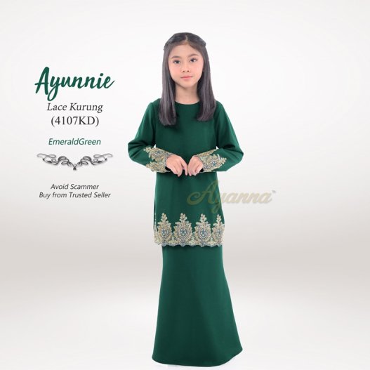 Ayunnie Lace Kurung 4107KD (EmeraldGreen) 