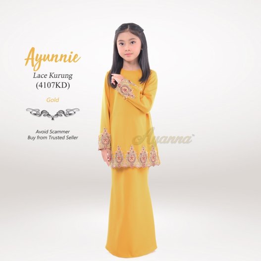 Ayunnie Lace Kurung 4107KD (Gold)