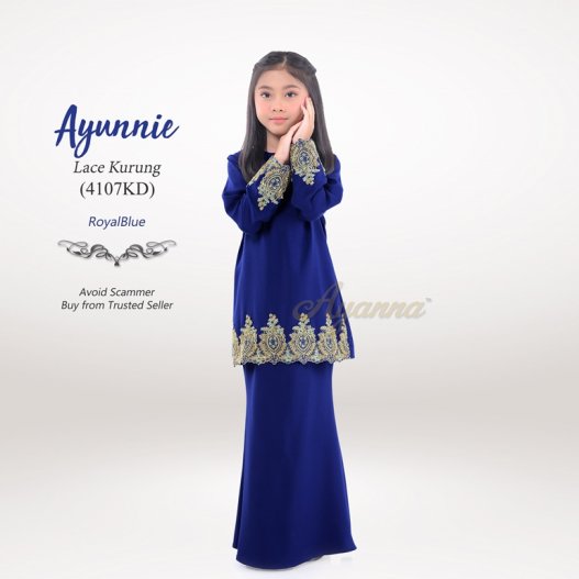 Ayunnie Lace Kurung 4107KD (RoyalBlue)