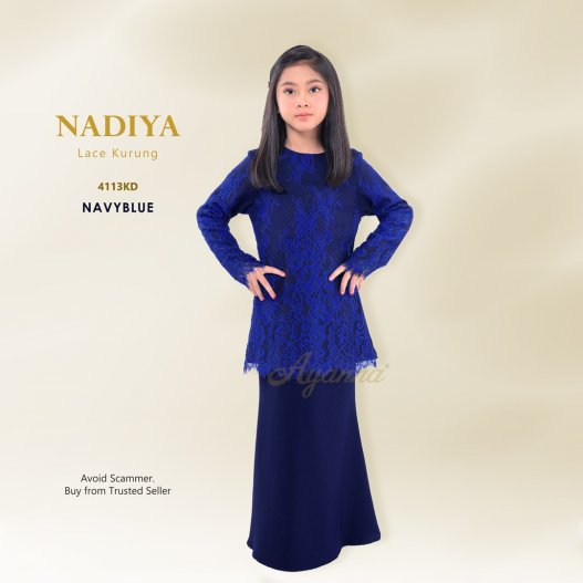 Nadiya Lace Kurung 4113KD (NavyBlue) 