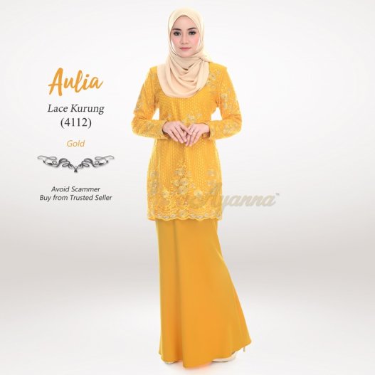 Aulia Lace Kurung 4112 (Gold) 