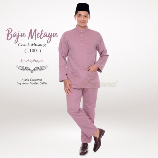 Baju Melayu Cekak Musang L1001 (SmokeyPurple)