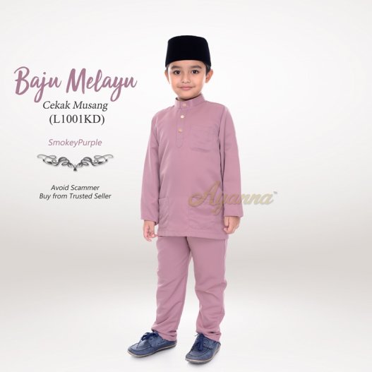 Baju Melayu Cekak Musang L1001KD (SmokeyPurple) 