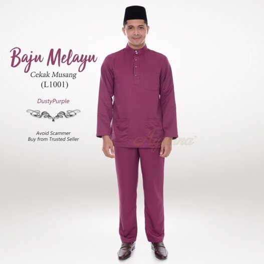 Baju Melayu Cekak Musang L1001 (DarkDustyPurple)