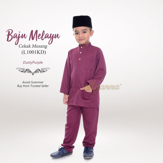 Baju Melayu Cekak Musang L1001KD (DarkDustyPurple)