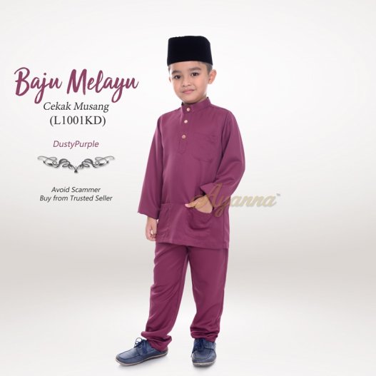 Baju Melayu Cekak Musang L1001KD (DustyPurple) 