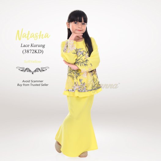 Natasha Lace Kurung 3872KD (SoftYellow) 